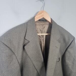 Vito Rufolo Mens 46S Silk Wool Gingham Check Blazer Sport Coat Italy
